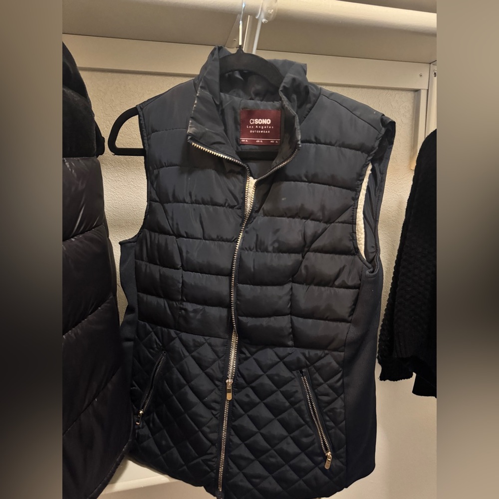 Ci Sono Women's Dark Quilted Vest